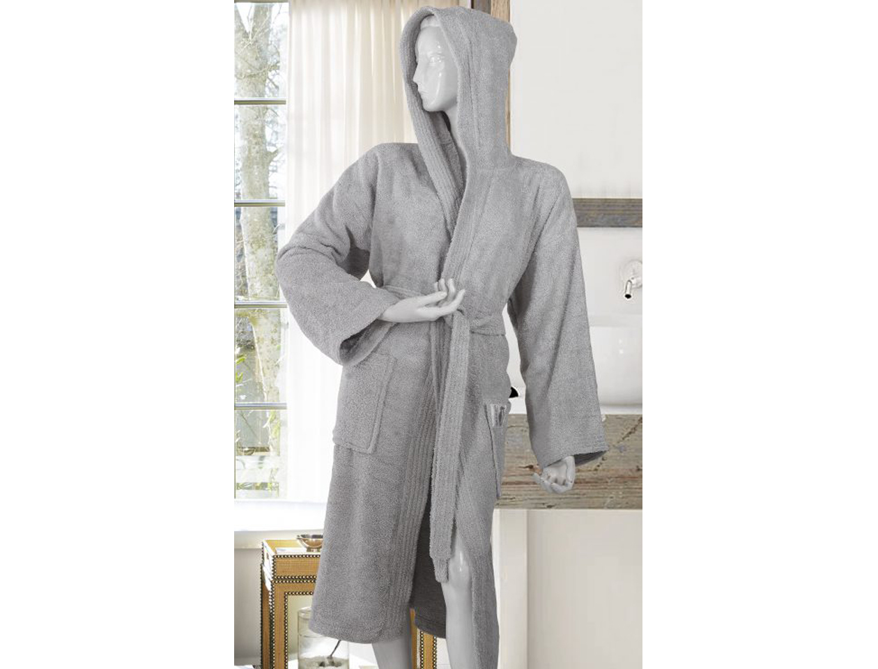 Poncho Microfibra Valuents Uomo - Accappatoio Spiaggia Surf Con Cappuccio Grigio - Foto 6