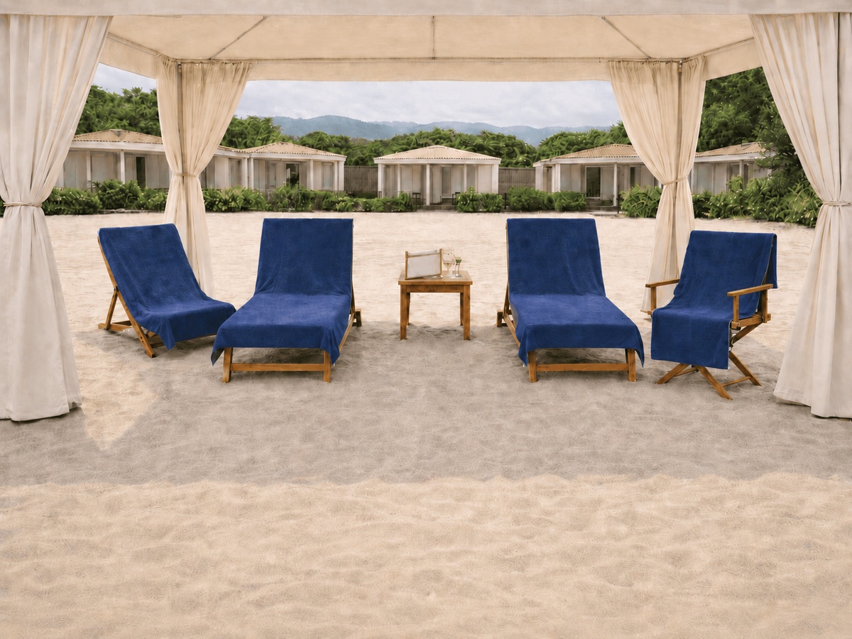 Ambientata Set Cabana Portofino orlo semplice Ambientata Set Cabana Portofino orlo semplice